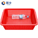Guxiang thickened (vegetable washing basket) vegetable color plastic basket distribution frame rectangular turnover frame large storage basket red No. 6 basket 456*360*137mm 2 pieces