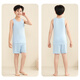 Cat Man Kinder -Weste Junge im Sommer ärmelloses Bottom -Hemd mittelgroßer Junge dünner Top Pyjama Blau 140