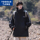YOOOURTHING山系冲锋工装上衣男女春秋新款城市轻户外夹克男刺绣连帽外套男 CYJK9276-米杏 M建议85-100斤