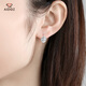 Aido Diamond PT950 platinum earrings for women, platinum shiny laser car flower ear hooks, fashionable and versatile earrings, small version, weighing 1.6-1.8 grams