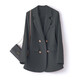 Guixuge casual small suit jacket for women 2023 spring and autumn new Korean style loose short suit women's business top black L (110-125Jin Jin equals 0.5kg)