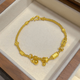 Yisheng Gold kleines goldenes Ringarmband Frauen Neu 999 Gold Kupfermünzen Kürbis -Scheibe Armband Geburtstagsgeschenk für Freundin Gold Kürbis Gold Ring Armband/Goldgewicht etwa 12,36 Gramm
