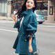Ai Zhuer short coat women's spring and autumn new Korean style loose casual coat mid-length small student jacket top peacock blue M