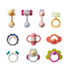 babycare infant hand rattle toys 0-1 years old newborn fun soothing teether toys teether rattle egg white