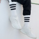阿迪达斯 （adidas）长筒袜男袜子新款三条纹运动袜吸湿排汗透气亲肤 FH6628白色三条纹弹力运动袜 3942
