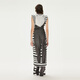 
JNBY/Jiangnan Buddy Spring and Summer Dress Women's Design Elegant Print Long Sleeveless Temperament 5N5G13570 965/Black and White Strips/Grade M
