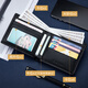 Coilenklaon (Coilenklaon) Erste Schaffell-Wallet Wallet für Männer echtes Leder kurzes multifunktionales Jugendlizenz für Männer, Praktische Vatertagsgeschenk schwarz (High-End-Moid-Holzgeschenkschachtel)