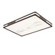 SMVP Lámpara de techo rectangular para sala de estar LED de estilo chino nuevo de madera maciza Lámpara de dormitorio de color nogal de estilo chino atmosférico moderno (Mountain Peak 801) 80 * 80 CM Atenuación de tres colores 200