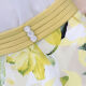 
YOEKBIRD French sweet chiffon dress for women in summer 2025 new temperament waist-hugging floral skirt two-piece set 9767# yellow original spot set S