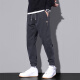 Jewish Casual Pants Men's Spring y Autumn New American Fashion Brand Pants Pants Tying Foot Foot Sports Sports 9859 Gray Plus Velvet + 9859 Gray Plus Velvet M