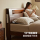 Originales Festholzbett modernes einfaches Doppelbett 1,8 Meter Nordisches Hauptschlafzimmer Großes Bett Eiche Eiche Holzbett L701V [schwarzer Walnussfarbe mit niedrigem Körper] 1,8*2,0 Meter - Einzelbett leuchtend Bett
