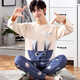 Slim Pyjamas für Männer im Frühjahr und Herbst Teenager Langarmdünner Cartoon Cartoons Junior High School-Schüler Nettes Männer verlieren Big 9934 m kleine Größe 155-160 Gewicht 80-90jin [Jin entspricht 0,5 kg]