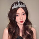 Bridal Crown Headdress New Wedding Dress Accessories Eighteenth Birthday Wedding Crown Headband Hair Accessories Silver Sapphire Crystal