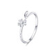 Mengjinyuan Platinum Ring PT950 Love Daisy Ring Platinum Open Finger Ring for Girlfriend, About 1.6g