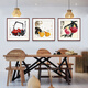 Zi Teng Suixuan Qi Baishi decorative painting new Chinese style living room background wall hanging painting bedroom dining room restaurant ink shrimp mural gourd 50*50cm mahogany color solid wood frame