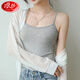 LangSha Modal small suspender inner and outer vest for women with base student sleeveless vest for women Black XL