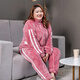 Jinzhiyan Koralle Velvet Großgröße Pyjamas für Frauen verdickte Samt Herbst und Winter plus Fett Plus Größe Fett Mm200jin [Jin entspricht 0,5 kg] Home Clothing Winter Stil WB6625 Green Button Samt 5xl [Empfohlenes Gewicht 200-240jin [Jin Equals garvales 0,5 kg]]]]