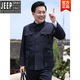 Jeep (JEEP) high-end tunic suit for men, middle-aged and elderly, tunic suit for the elderly, coat for the elderly, spring, autumn and winter, grandpa and dad, light gray summer thin section 170/L