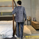 Herbst- und Winterflanell des Pyjamas-Herren-Herren-Cartoon-Schülers unter Teenagern Lose Herren-Heimkleidung Wyex3890 3xl (Empfohlen 155-175jin [Jin ist gleich 0,5 kg])