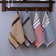 2 packs of pure cotton square towels for household men's face washing towels soft and absorbent square square household handkerchief towels 2 packs: gray + grid blue