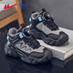 Warrior children's shoes, boys' cotton shoes, velvet warm winter casual shoes, children's cotton sneakers WZ-B071L black/grey 35