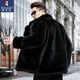 Woodpecker (TUCANO) men's fur winter medium-length imported fox fur integrated mink coat coat mink fur thickened fashion imitation black XL -(122-140Jin[Jin equals 0.5 kg])