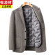 Hengyuanxiang double-sided wool jacket men's wool suit business casual suit winter plus velvet thickened short coat gray brown [removable down liner] M (170) Recommended 95115Jin [Jin equals 0.5 kg]