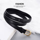 Sharon Duo thin belt for women, retro Hong Kong style pin buckle belt, women's decorative jeans belt, student military training, no punching, black 105*1.8cm