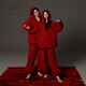 Yuenei Red Pajamas Wedding Newlywed Couple Set Autumn and Winter Women's Thickened Coral Velvet Home Clothes Men's Zodiac Year 24400 Retro Red Women's L (Male 110-140 Jin Jin equals 0.5 kg / Female 110-120 Jin Jin equals 0.5 kg)