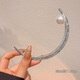 Beautifully made Chinese style half-moon hairpin for bun hair, retro silver imitation pearl half-moon hairpin for women, ancient style hairpin, auspicious cloud hairpin