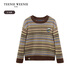 Teenie Weenie Kids Bären Kinderkleidung 24 Herbst- und Winterjungen farbenfrohe gestreifte Jacquard Pullover Pullover Pullover Brown 130 cm