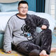Tikade men's pajamas in autumn and winter, coral velvet thickened plus velvet fat man fat plus large size loose 300 Jin [Jin equals 0.5 kg] Set [Jacquard thickened version] 6227 4XL large version [195 Jin [Jin equals 0.5 kg]-225 Jin [Jin equals 0.5 kg]]