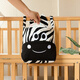 Yusenyi crib fence hanging bag children's bedside storage basket storage hanging bag three-dimensional cutting diaper bag cute zebra strap has been changed to black