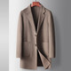 DK西装领毛呢大衣男中长款秋冬季商务休闲双面呢子外套男士羊毛风衣 蟹壳青 M 170