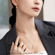 Chow Sang Sang water wave chain rose gold color gold versatile plain chain clavicle chain women 03818N18KR40 cm