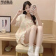 Qiao mingxin piano pyjamas mit Brustpyjamas für Frauen für Sommer Kurzarm Pure Cotton Cute Home Clothing Thin Student Lose Set DWX-3927-3 [Bring deine eigene Brustpads] XL [110-130jin [Jin gleich 0,5 kg]]