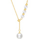 Saturday Fortune Yellow 18K Gold Necklace Women's Gold Pearl Pendant Pendant X0613069 40+5cm Birthday Gift