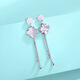 Yuan Shengfu's new PT950 fashionable four-leaf clover tassel platinum earrings, versatile platinum earrings, 4.96g