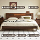 Originales Festholzbett modernes einfaches Doppelbett 1,8 Meter Nordisches Hauptschlafzimmer Großes Bett Eiche Eiche Holzbett L701V [schwarzer Walnussfarbe mit niedrigem Körper] 1,8*2,0 Meter - Einzelbett leuchtend Bett