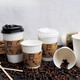 Qianyi coffee cup disposable milk tea paper cup anti-scalding heat insulation sleeve paper cup holder with lid custom logo (loving (loving large cup sleeve) 50 pieces