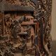 YARAN CULTURE清代竹雕文人雅集笔筒老物件古玩收藏真品竹制艺术品中式装饰摆件 14.3×14.7×16.6 1098-68