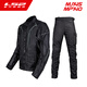LS2 New Autumn and Winter Motorcycle Riding Suit Set for Men and Women Motorcycle Racing Waterproof, Wear-Resistant, Fall-proof and Warm in All Seasons 145 Men's Style - Black/Dark Gray MJ145 XL