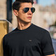 Mr. Bu Brand Logotipo redondo Camiseta de algodón de algodón Moda de algodón y ropa de verano para hombres de manga corta al 2012052 Black L (175)