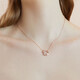 Muluofei (MULUOFEI) flower necklace girl birthday gift for women rose gold pendant for Chinese Valentine's Day gift for girlfriend wife flower flying butterfly (Seven Cang straight hair + gift box)