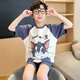 浪莎儿童睡衣男童夏季短袖薄款纯棉家居服男孩小中童夏天学生卡通套装 LTN653 165 建议160-165CM/95-115斤