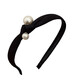 Danqin French Pearl Hairband Women's Summer High-end Versatile Hairpin Pressed Hairband 2025 New Hair Accessories Two Pearls Black Hairband