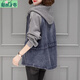 Ai Feilin denim jacket for women short 2025 spring and autumn new Korean loose large size hooded casual baseball uniform top 9885 models L 112-123Jin [Jin equals 0.5 kg]
