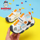BOBDOG children's shoes soft sole Baotou children's sandals summer new boys soft sole breathable baby toddler shoes for women off-white/navy blue 27 suitable for feet 16.1cm long