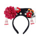 DING FEI 2024 new style princess girl hairband headband Hanfu face wash palace style ancient style headdress pink central three flowers double five petals flower square flag hair A28-306