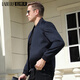 LaBeouf High-end Cashmere Baseball Collar Jacket Men's Thickened Warm Wool Slim Jacket Men's Striped Baseball Suit Blue 3XL /56/190